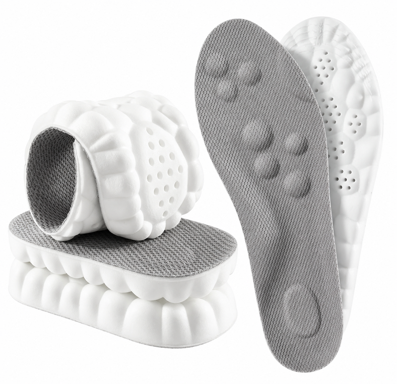 4D Cloud Technology Sports Insoles for Shoes PU Sole Soft Breathable Shock Absorption Cushion Running Orthopedic Care Insoles